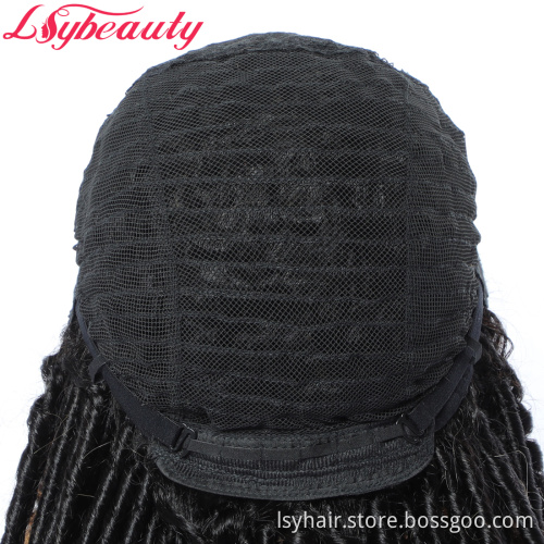 Crochet Braiding Blonde Goddess Faux Locs Human Hair Wigs, Twist Braiding Dread Locks Pre Made Human Hair Wig for Black Women